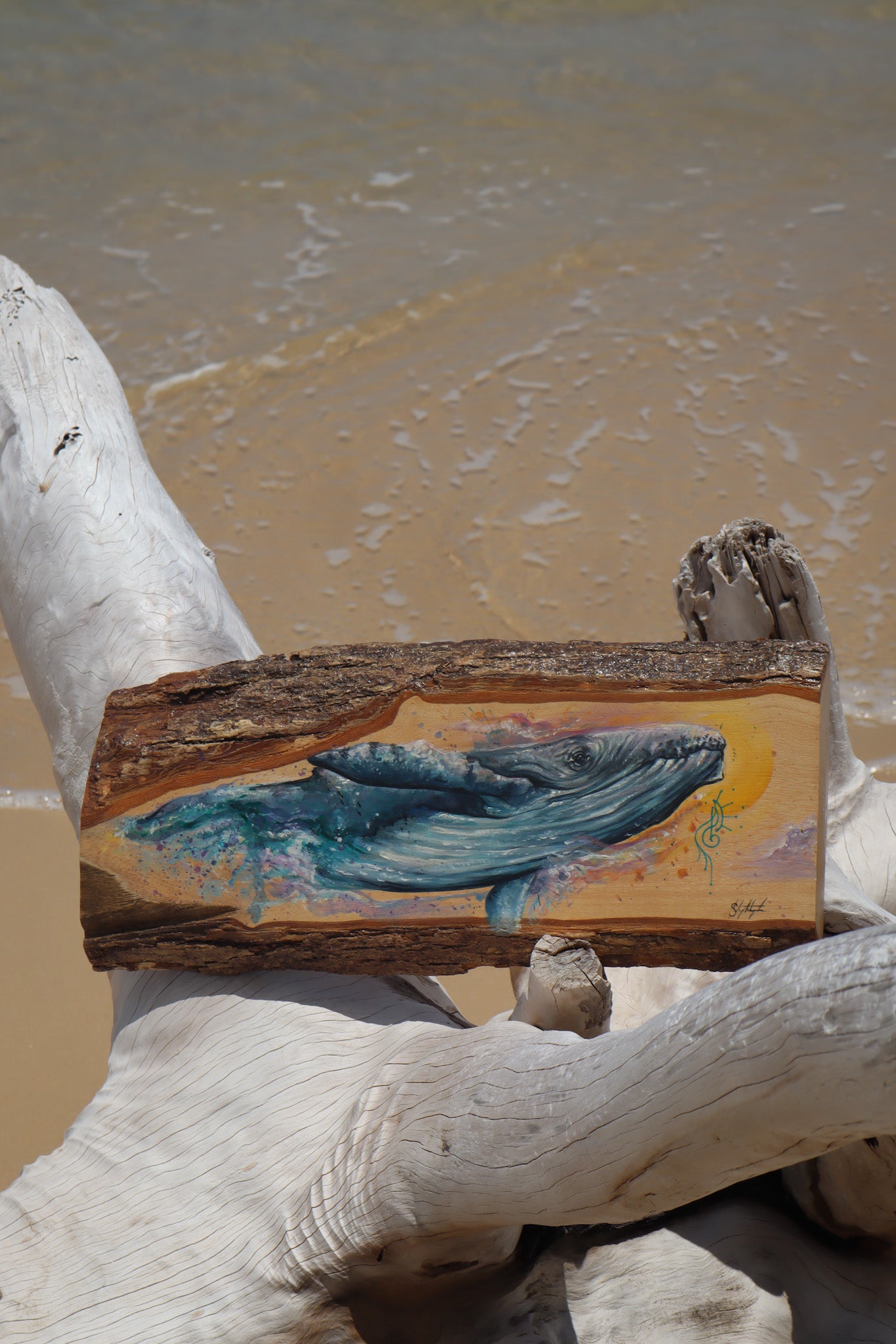 Whale Guide on timber